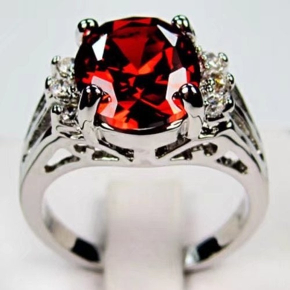 Womens Vintage White Gold Filled Cz Round Ring A1 - Picture 1 of 2